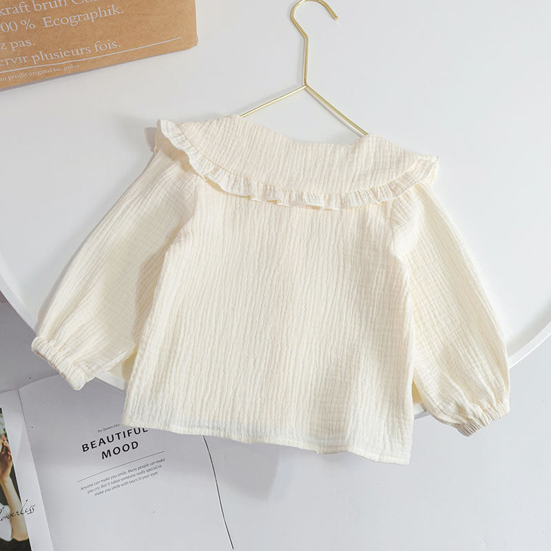 Chic Embroidered Toddler Girl's Cotton Shirt