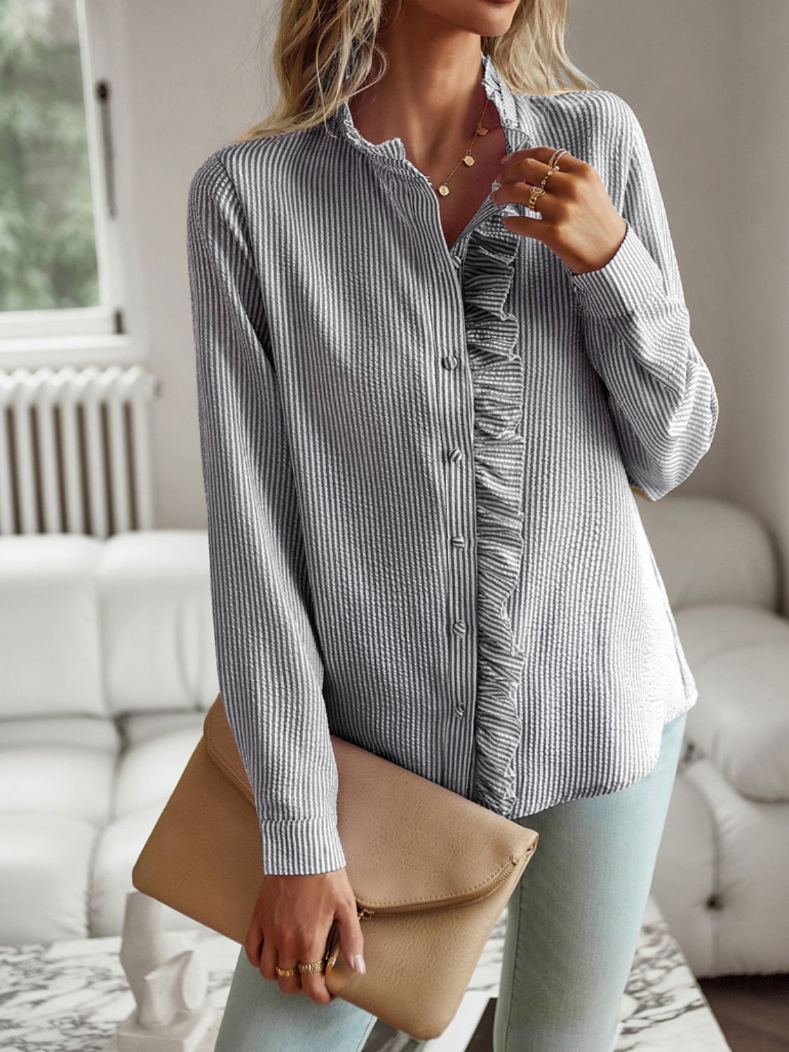 Chic Ruffle Sleeve Top