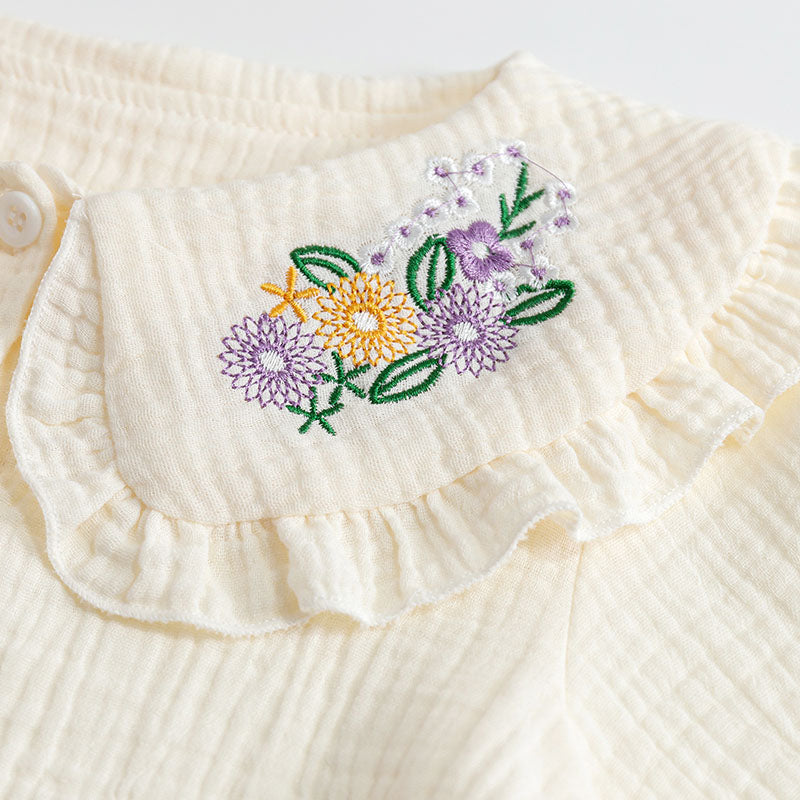 Chic Embroidered Toddler Girl's Cotton Shirt