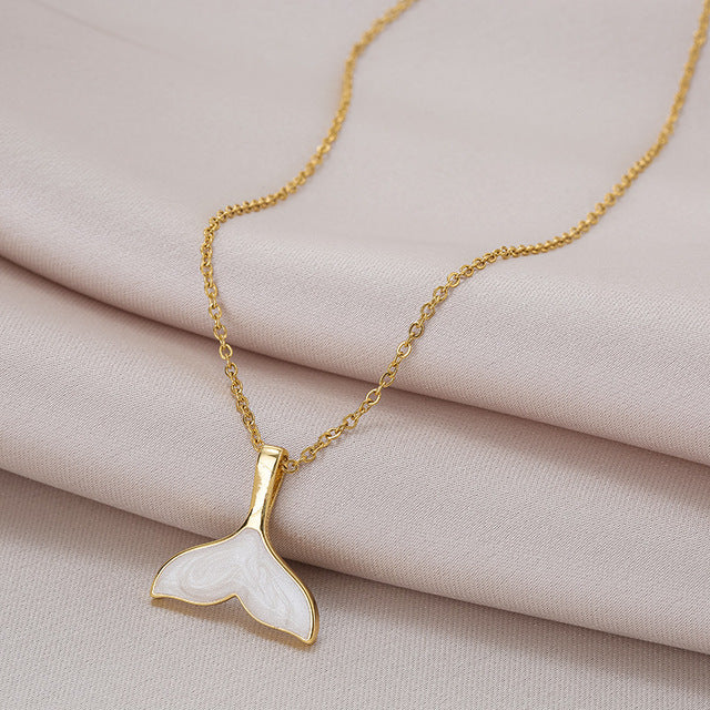 Chic Stainless Steel Mermaid Tail Necklace
