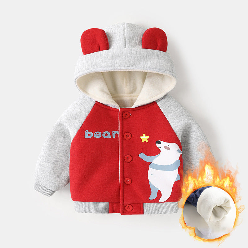 Unisex Baby Fleece Hooded Winter Jacket