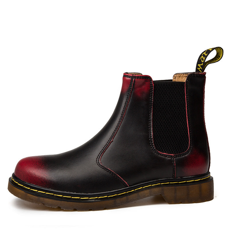 Autumn Chic Thick-Heeled Leather Martin Boots