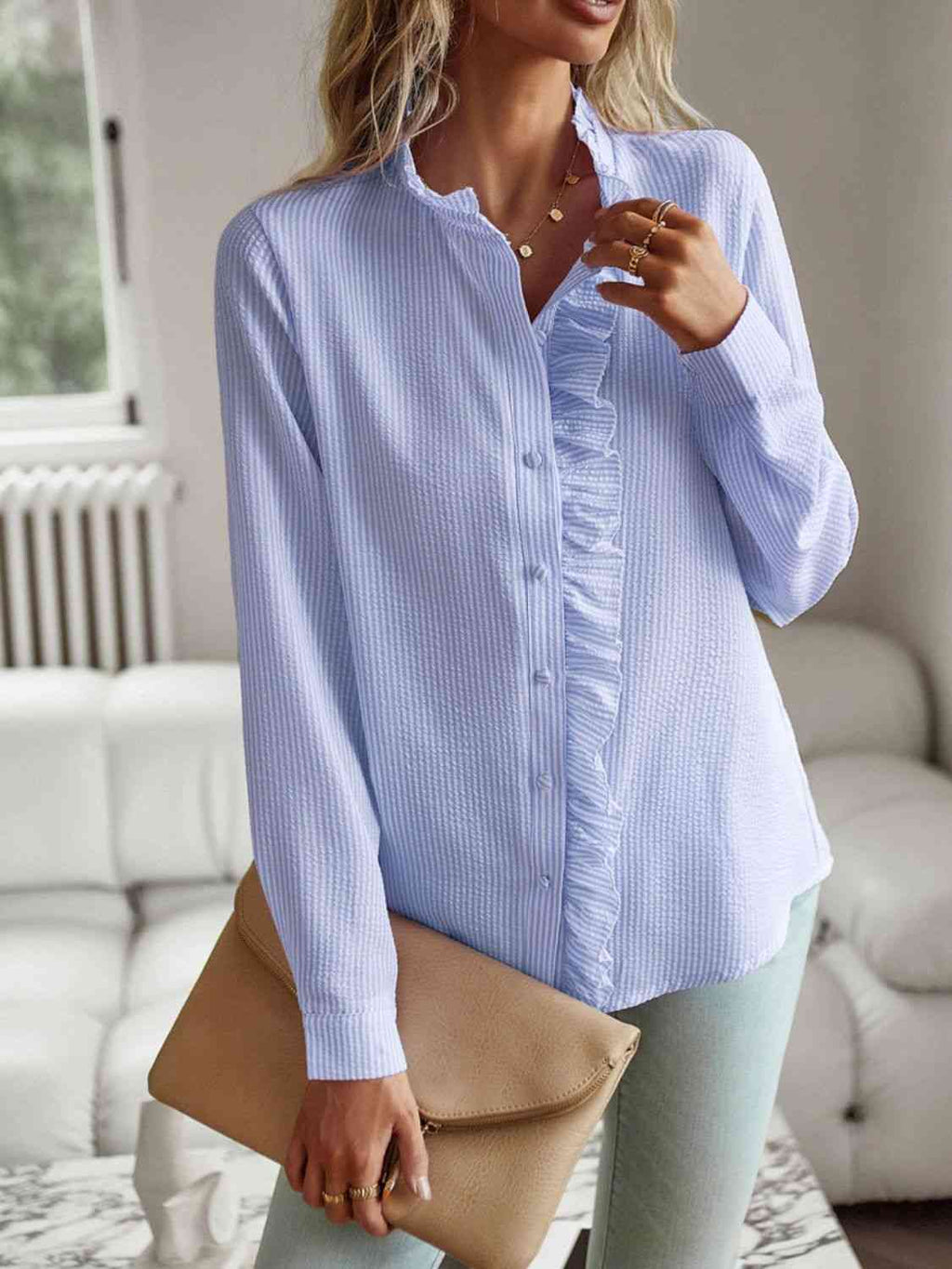 Chic Ruffle Sleeve Top
