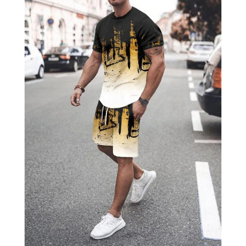 Men's Summer Comfort Tracksuit Set - T-Shirt & Shorts
