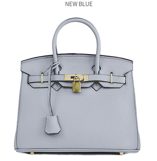 Platinum Lychee Cowhide Handbag