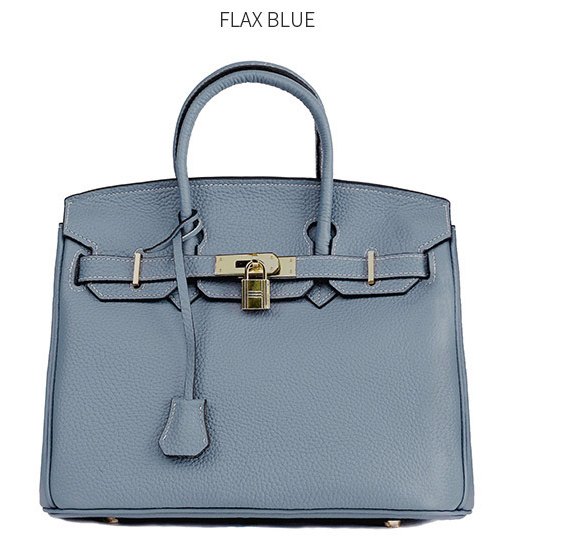 Platinum Lychee Cowhide Handbag