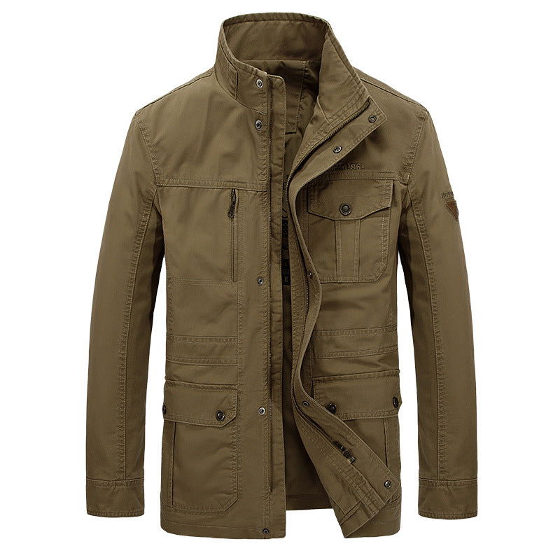 Men's Spring/Fall Mid-Length Cotton Coat