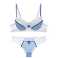 Elegant Lace & Stripe Bra Set