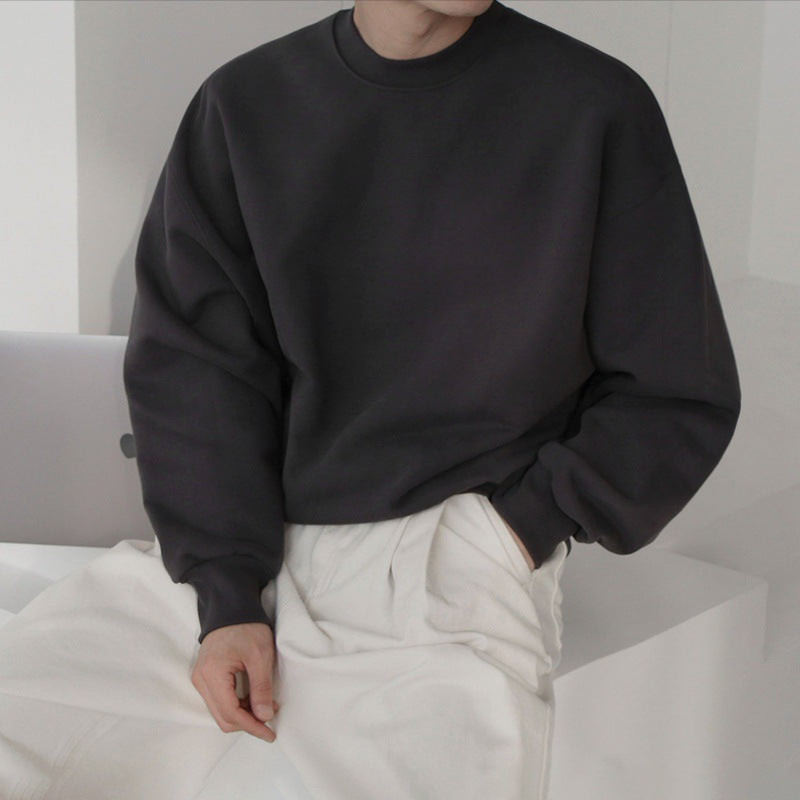 Men's Comfortable Hooded Pullover in Solid Colors