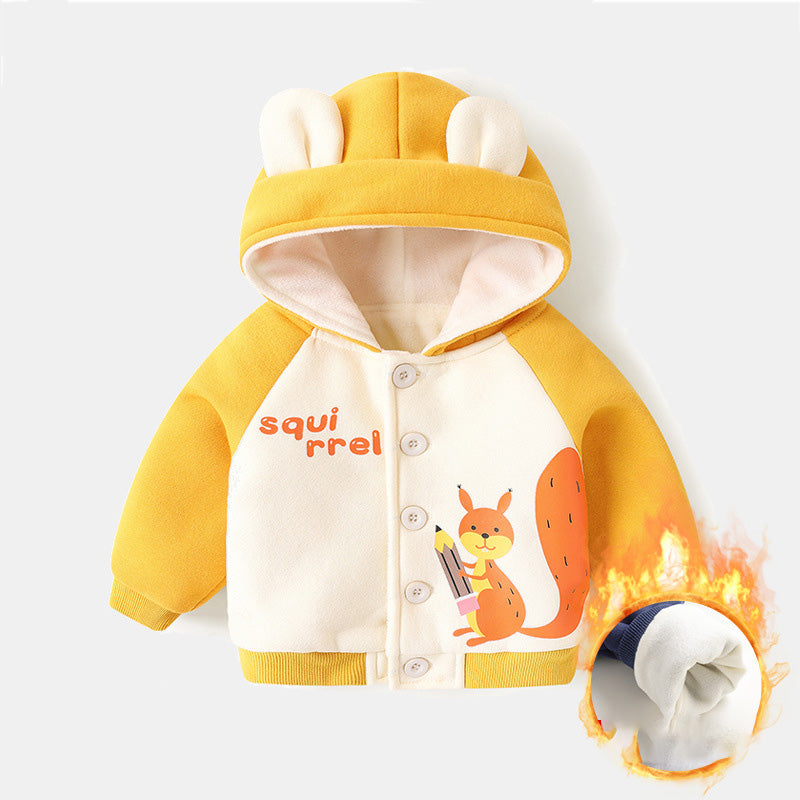 Unisex Baby Fleece Hooded Winter Jacket