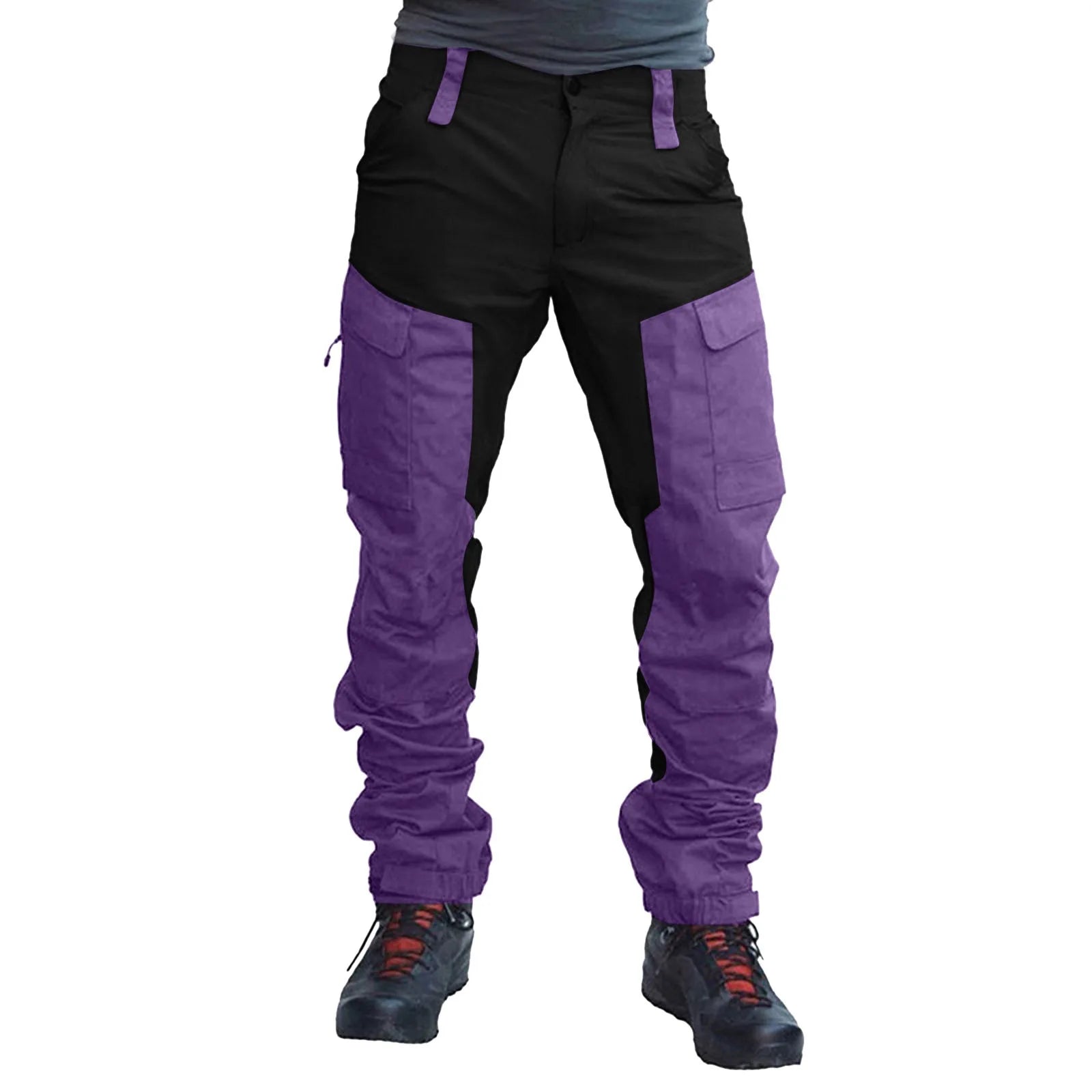 Men'S Cargo Pants Two Tone Patchwork Casual