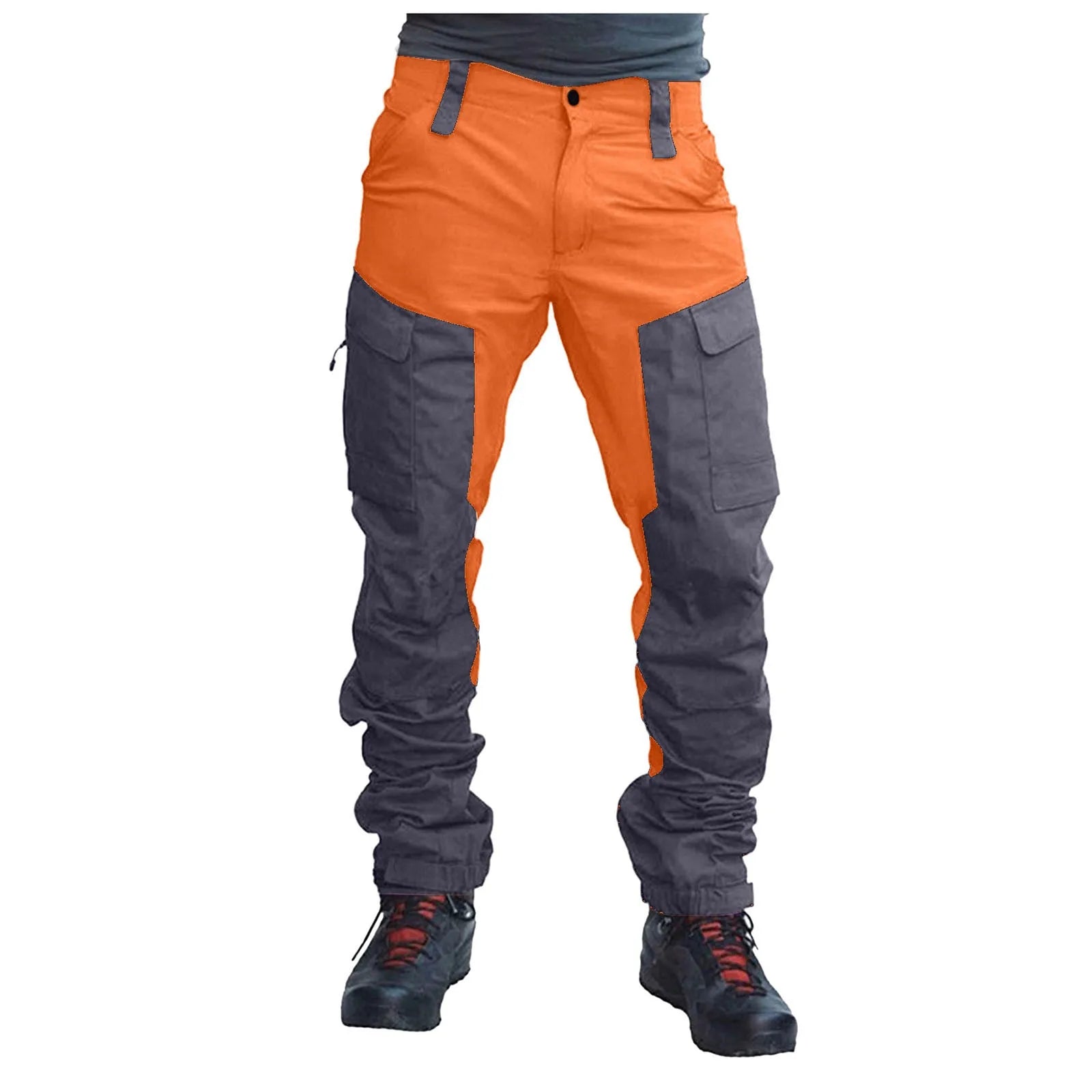 Men'S Cargo Pants Two Tone Patchwork Casual