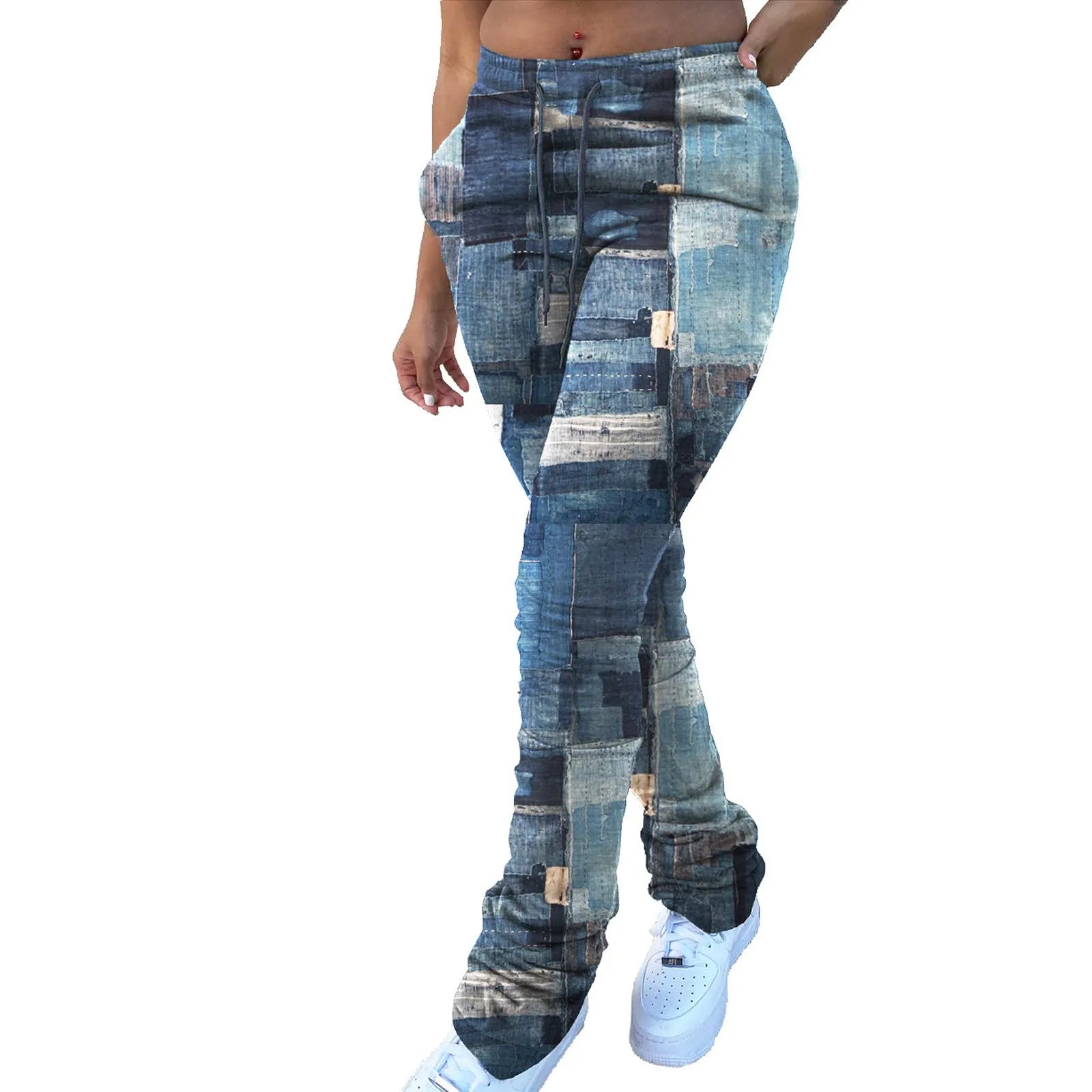 Cargo Pants Women Plus Size Casual Jeans Print