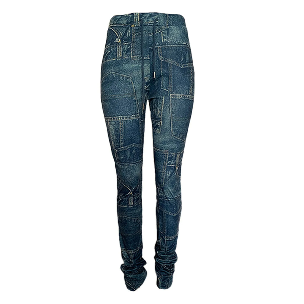 Cargo Pants Women Plus Size Casual Jeans Print