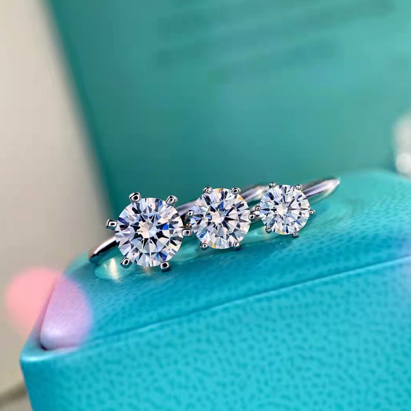 Contemporary Six Claw Sparkler Ring