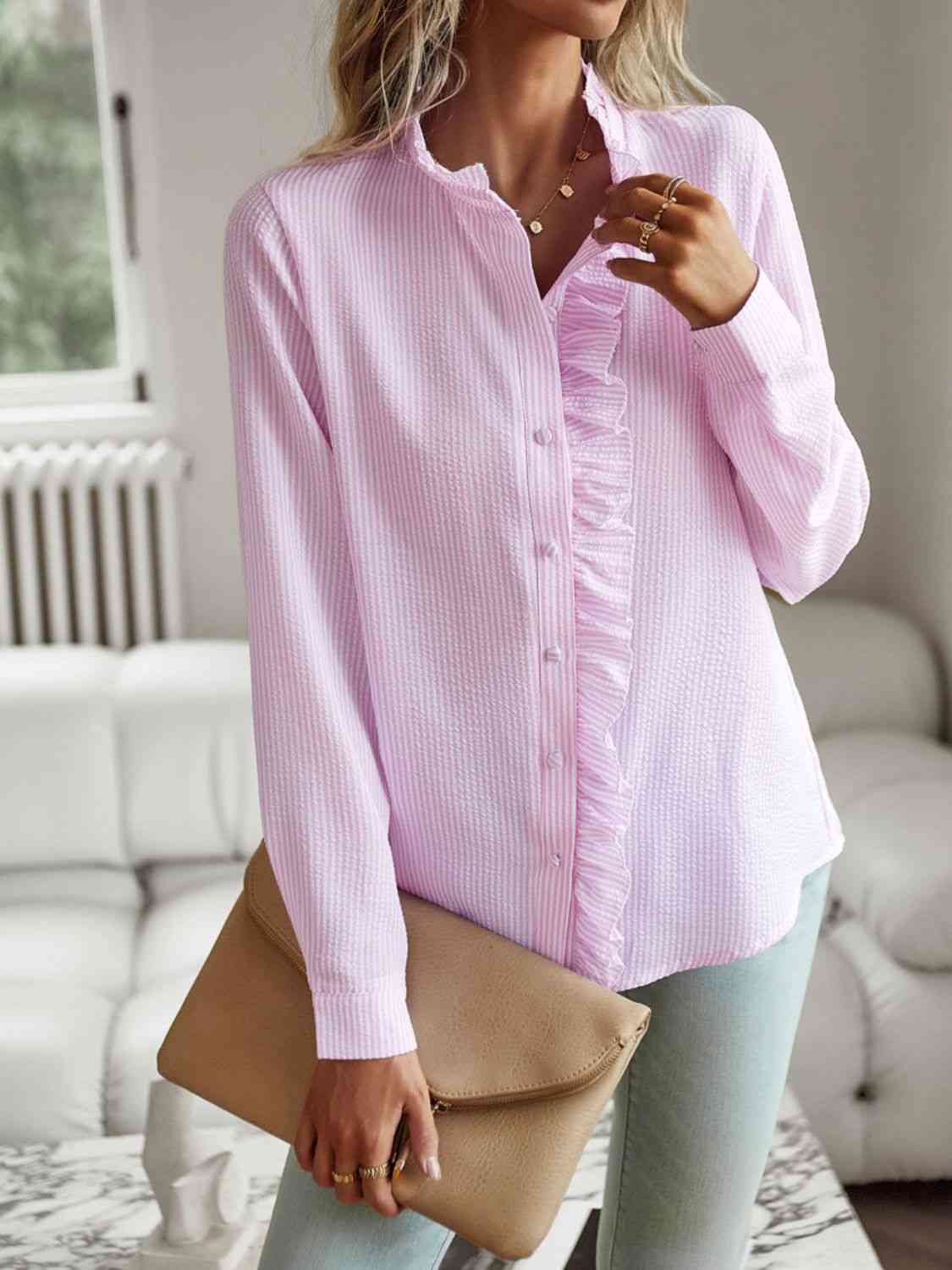Chic Ruffle Sleeve Top
