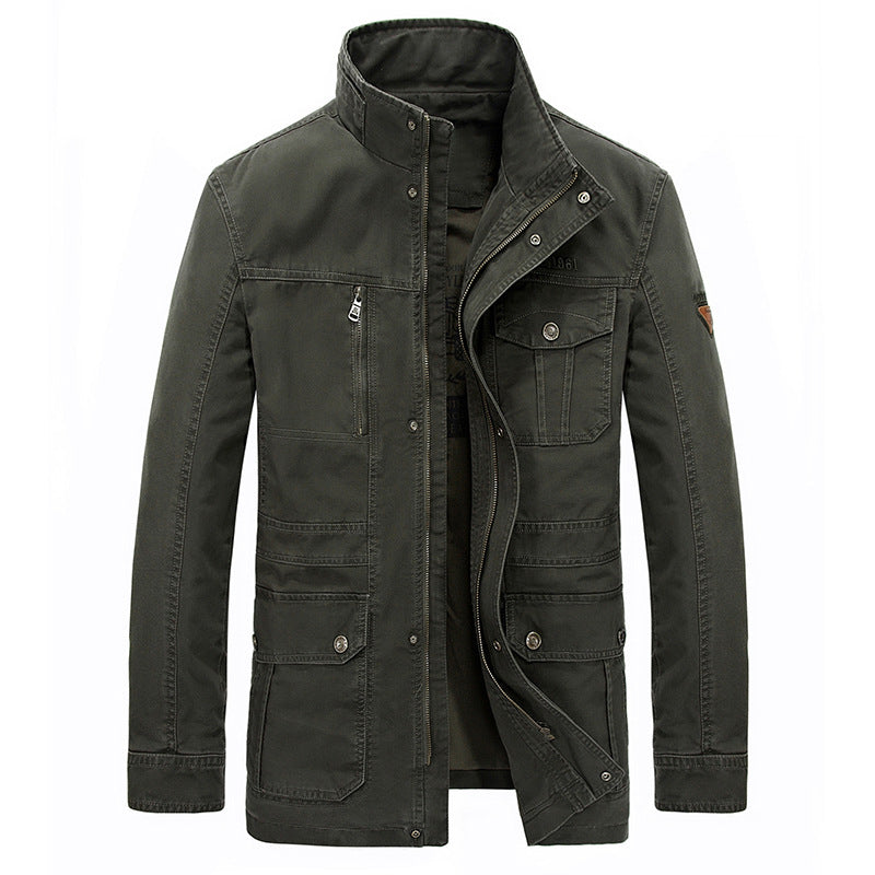 Men's Spring/Fall Mid-Length Cotton Coat