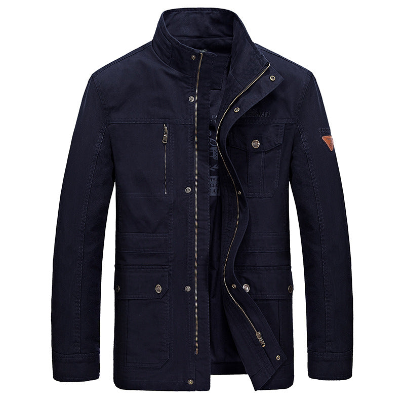 Men's Spring/Fall Mid-Length Cotton Coat
