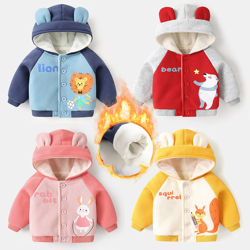 Unisex Baby Fleece Hooded Winter Jacket