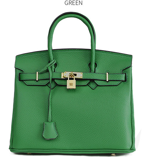 Platinum Lychee Cowhide Handbag