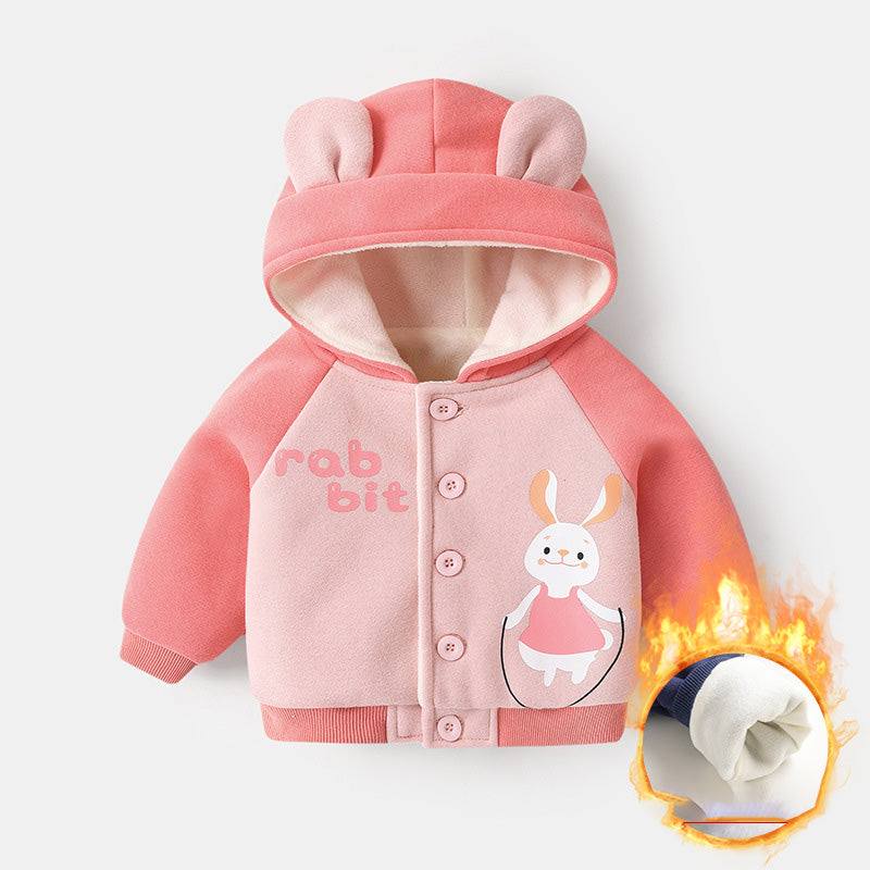 Unisex Baby Fleece Hooded Winter Jacket